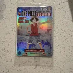 One Piece Monkey D. Luffy College Basketball US Voyage Promo Card Sealed Houston - Image 1