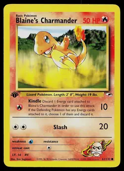 Pokemon Card - Blaine's Charmander Gym Heroes 61/132 Common 1st Edition - Image 1
