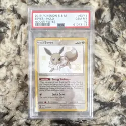 Pokemon Eevee SV41/SV94 Shiny Holo Hidden Fates 2019 PSA 10 English - Image 1