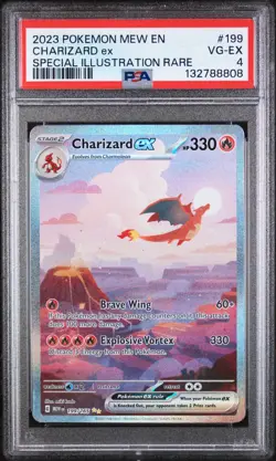 2023 POKEMON MEW EN-151 SPECIAL ILLUSTRATION RARE #199 CHARIZARD EX PSA 4 - Image 1