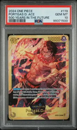 2024 ONE PIECE OP07-500 YEARS IN THE FUTURE #119 PORTGAS D. ACE PSA 10 - Image 1