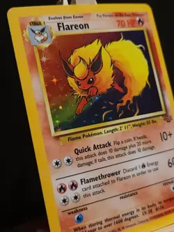 Pokemon TCG Flareon Jungle Holo Card 3/64 Unlimited Rare LP/MP - Image 2