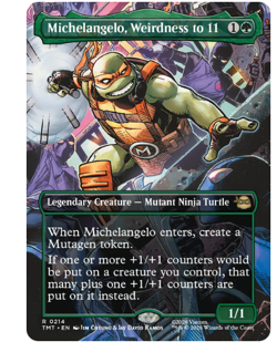 Michelangelo, Weirdness to 11 - Borderless Teenage Mutant Ninja Turtles MTG - Image 1