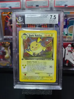 2000 Pokemon Team Rocket 1st Edition Dark Raichu #83/82 Holo Rare BGS 7.5 NM+ - Image 1