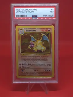 Pokemon TCG PSA 7 NEAR MINT Charizard 004/102 Base Set Holo - Image 1