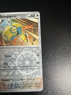 Pokemon Temporal Forces - Dunsparce 128/162 Reverse Holo - Misprint Error Miscut - Image 4