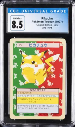 1997 POKEMON TOPSUN ORIG SER, 2ND PRINT #025 PIKACHU CGC 8.5 - Image 1