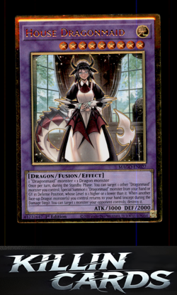 1st Edition House Dragonmaid MAGO-EN027 Premium Gold Rare Maximum Gold YuGiOh Ca - Image 1