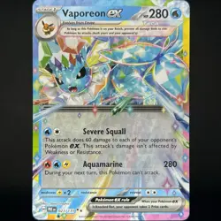 Pokemon TCG Prismatic Evolutions Vaporeon EX Holo Double Rare 023/131 NM - Image 1