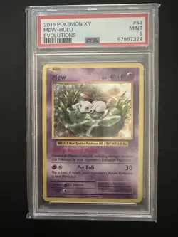 2016 Pokemon Xy Evolutions Mew Holo Mint Evolutions PSA 9 #53 - Image 1