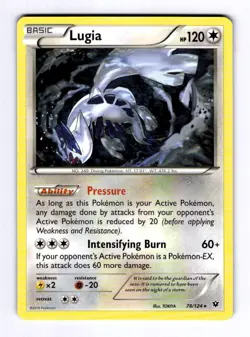 Lugia XY - Fates Collide #78 (2016) Rare NM Pokemon - Image 1