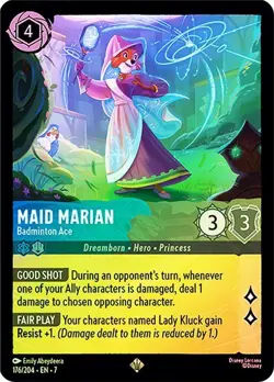 Maid Marian - Badminton Ace 176/204 Disney Lorcana Archazia's Island Cold foil - Image 1