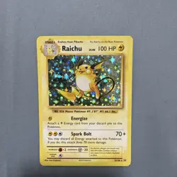 Pokemon TCG Raichu Holo Rare Card 14/102 Base Set English Edition - Image 1