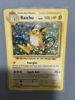 Pokemon TCG Raichu Holo Rare Card 14/102 Base Set English Edition - Image 2