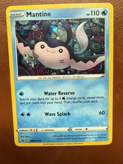 POKEMON MANTINE SWSH026 PROMO BLACK STAR COSMOS HOLO WITH SMALL SWIRL NM CARD - Image 2