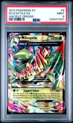 2015 POKEMON XY ANCIENT ORIGINS #8 M SCEPTILE EX ANCIENT ORIGINS - PSA 9 - Image 1