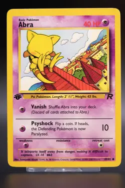 3. Pokemon - Abra - 49/82 - Team Rocket 1st Edition - Mint - Image 1