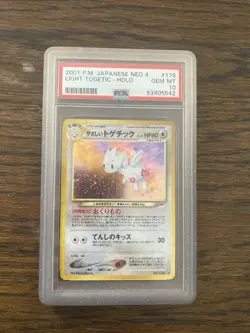 2001 Pokemon Light Togetic Japanese Neo 4 Holo 176 PSA 10 - Image 1