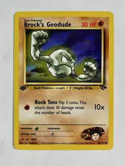 Brock's Geodude 2000 Pokemon Gym Challenge 1st Edition #68/132 * Near Mint - Image 1