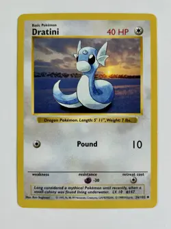 Dratini 1999 Pokemon Game Shadowless Base Set #26/102 * Near Mint - Image 1