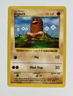 Diglett 1999 Pokemon Game Shadowless Base Set #47/102 * Light Play - Image 1