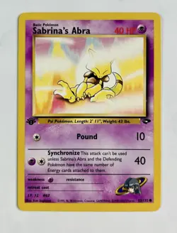 Sabrina's Abra 2000 Pokemon Gym Challenge 1st Edition #93/132 * Light Play - Image 1