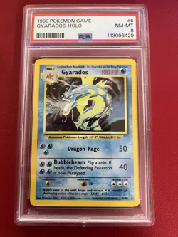 🌊 Gyarados 6/102 – 1999 Pokemon Base Set – PSA 8 Near Mint-Mint🌊 - Image 1
