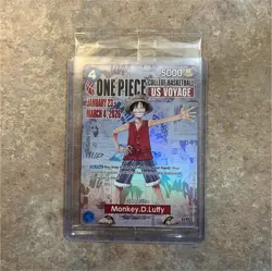 Bandai Namco Monkey.D.Luffy P-055 One Piece CCG US Voyage Promo Foil Card - Image 1