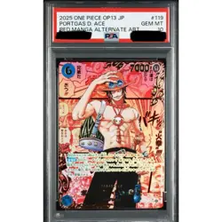 PSA10 OP13-119 Ace Red Manga Alt Art SEC Carrying on His Will One Piece Cardgift - Image 1