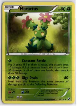 Maractus 12/114 Black & White Base Reverse Holo Rare Pokemon Card - Image 1