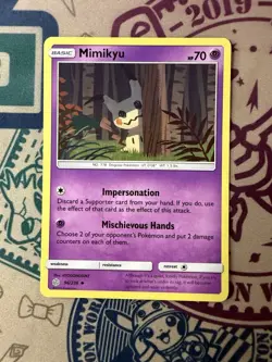 Mimikyu 96/236 Uncommon Regular Sun & Moon Cosmic Eclipse Pokemon TCG - Image 3