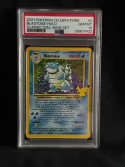 PSA 10 Blastoise Holo #2 2021 Celebrations Classic Collection Pokemon TCG - Image 1