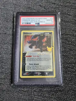 2021 Pokemon Celebrations Umbreon Gold Star Classic Collection 17/17 PSA 10! - Image 3