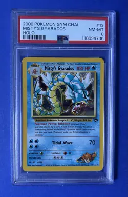 2000 Pokemon Gym Chal. Misty’s Gyarados Holo #13 PSA 8 NM-MT - Image 1