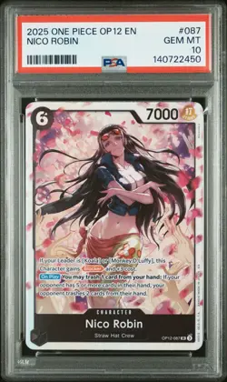 2025 ONE PIECE OP12-LEGACY OF THE MASTER #087 NICO ROBIN PSA 10 - Image 1