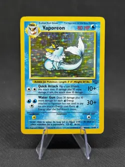 VAPOREON Jungle 12/64 1999 Pokemon Trading Card Holo Rare LP - Image 1