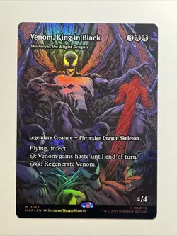 Venom King in Black Borderless 0022 MTG Mythic Foil - Image 1