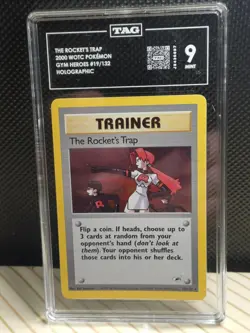 The Team Rocket Trap 2000 Wotc Pokemon Gym Heroes 19/132 TAG Graded 9 Holo Rare - Image 1