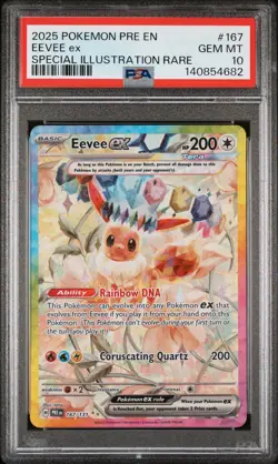 2025 POKEMON PRE EN-PRISMATIC EVOLUTIONS #167 EEVEE EX PSA 10 - Image 1