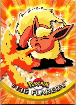 Flareon #136 - Pokemon Topps Series 3 - Blue Logo Tv Animation Edition - Image 1