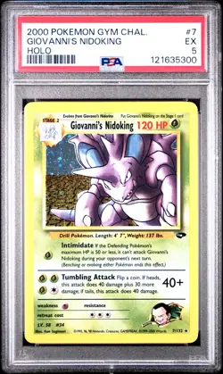 2000 POKEMON GYM CHALLENGE HOLO #7 GIOVANNI'S NIDOKING PSA 5 - Image 1