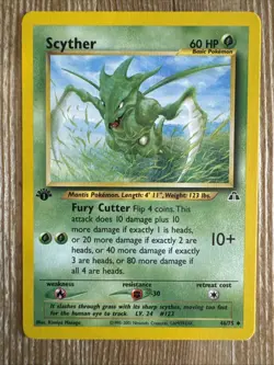 Scyther 46/75 1st Edition Uncommon Neo Discovery Pokemon 2001 WOTC LP - Image 1
