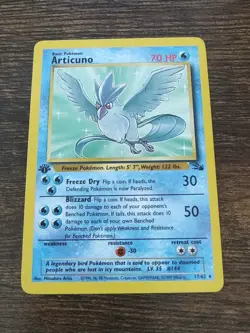 Pokemon Fossil 1st Edition Articuno 17/62 Non Holo Rare NM-MINT - Image 1
