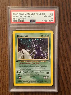 POKEMON 1st EDITION NEO GENESIS HERACROSS 6/111 PSA8 # 47601400 - Image 2