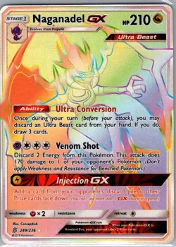 Naganadel GX (Secret) 249/236 SM - Unified Minds - Pokemon Card - NM - Image 1
