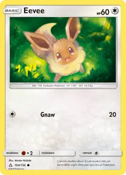 Eevee 104/156 Common SM - Ultra Prism Pokemon Card - Image 1