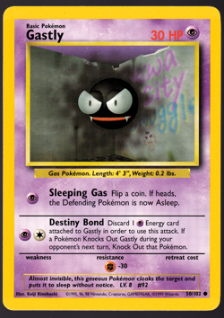 Gastly 50/102 Base Set 1999 Pokemon TCG Card NM - Image 1
