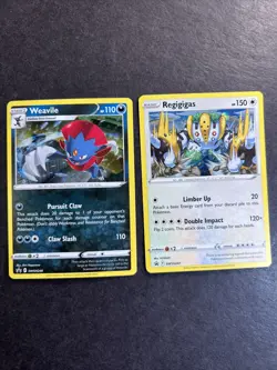 Weavile swsh246 Regigigas swsh247 Lost Origin Blister Promo Pokemon Card - MINT - Image 1