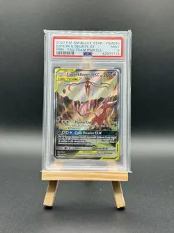 Espeon & Deoxys GX SM240 Tag Team Black Star Promo PSA 9 MINT Pokemon Card - Image 1