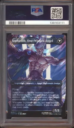 MTG FINAL FANTASY SEPHIROTH CHARACTER BORDERLESS SURGE FOIL #0527 PSA 10! - Image 2